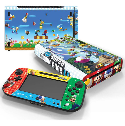 Skin Wii U Mario Vinilo Protector Cubre Gamepad Y Consola