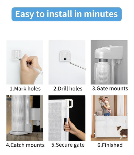 Puerta Retráctil Para Bebés Veraste, Puerta De Malla Para O Blanco.