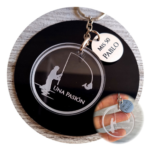 50 Llaveros Pescador Pescado Personalizados Souvenir