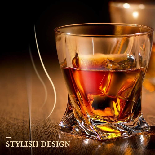 Set De 4 Vasos De Cristal Elegante Whisky Importado