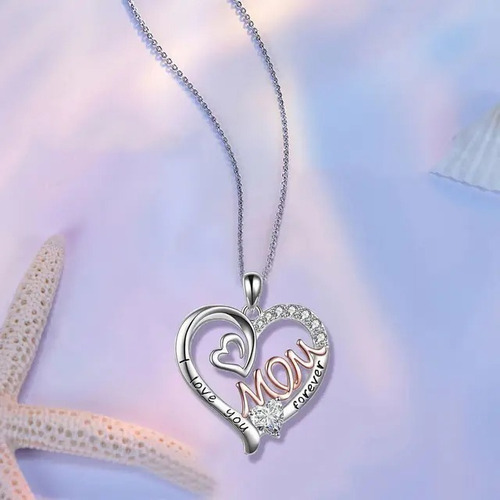 El Mejor Para El Dia De Madres Collar Y Dije De Plata Color Plateado