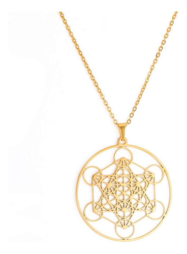 Amaxer Metatrons Cube Collar Para Mujer Estrella De David De