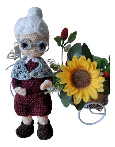 Figura Abuelita Tejida En Crochet 