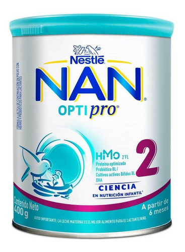 Leche de fórmula en polvo sin TACC Nestlé Formulas Nan Optipro en lata de 1 de 400g - 6  a 12 meses