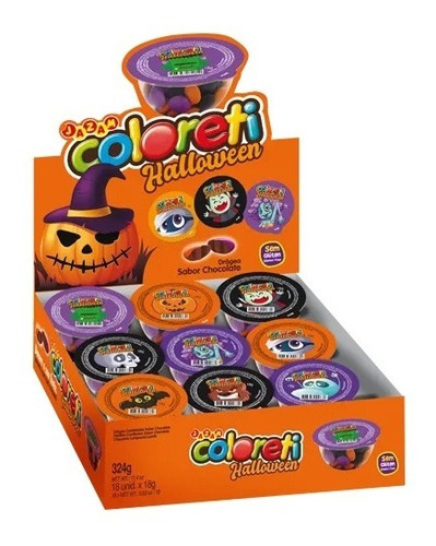 Confite Grajea Coloreti De Halloween Caja 18 Unidades 324g