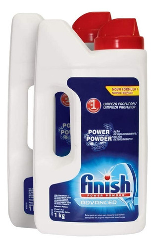 Pack X 2 Detergentes Lavajillas Finish Power Powder 1kg C/u