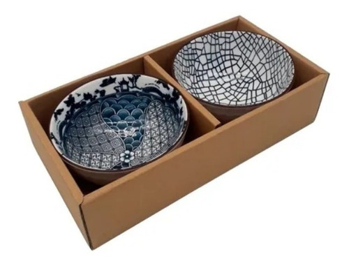Set X2 Bowl Cuencos Compoteras De Porcelana En Caja 11cm