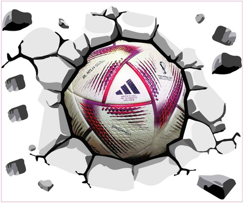 Vinilo Decorativo Pelota Futbol Rompe Pared Mundial Final