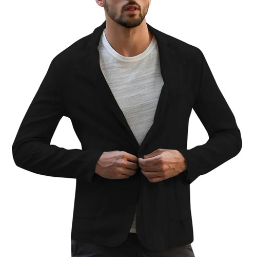 Chaqueta Estilo Blazer Feitong Para Hombre, Mezcla De Lino,