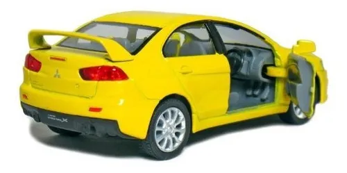 Coche Amarillo A Escala 1:36 Mitsubishi Lancer Evolution X