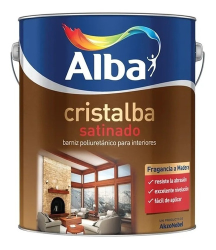 Cristalba Barniz Poliuretanico Satinado / Mate Alba X 4 Lts