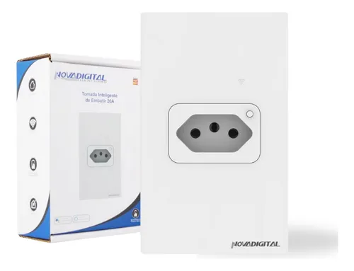 Tomada Inteligente Wifi Embutir 20a Medidor Consumo NovaDigital S...