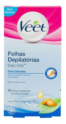 Veet Folhas Para Depilação Corporal Peles Delicadas 12 Unid