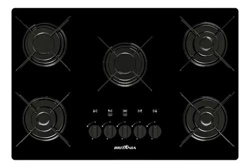 Cooktop 5 Bocas a Gás Britânia Bivolt BCT05A