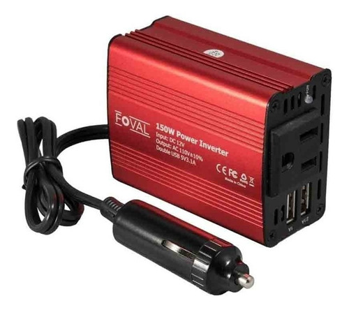 Convertidor Para Coche 12v-110v 2 Usb 15w