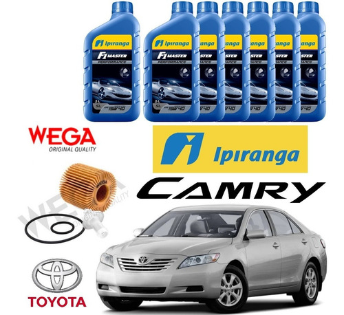 Kit Troca Óleo Camry 3.5 V6 Ipiranga 15w40 Filtro Woe802