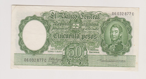 Billete Argentina 50 $ Bottero 2011 Año 1963 Excelente 