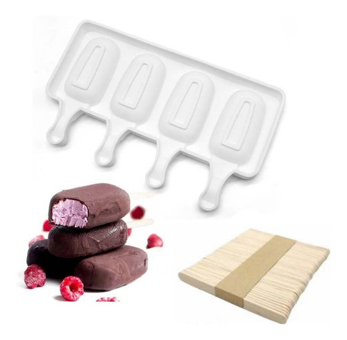 Pack De 2 Moldes De Helado De Silicona, Modelo Mini Paleta !