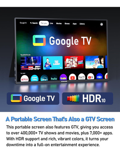2.5k Monitor Portátil 16, Gtv Os, 2560x1600 Qhd 144hz, 100%