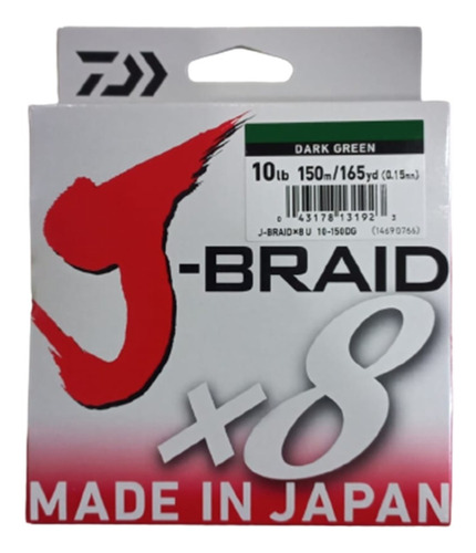 Multifilamento Daiwa J-braid X8 10 Lb 150m 8 Hebras Japon