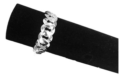 Pulseira De Prata 925 19mm Maciça 1x1 Escamada 22 Cm
