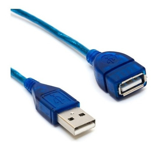 Cable Extensión Usb 2.0 Hembra Macho 1.5mt Con Filtro Azul