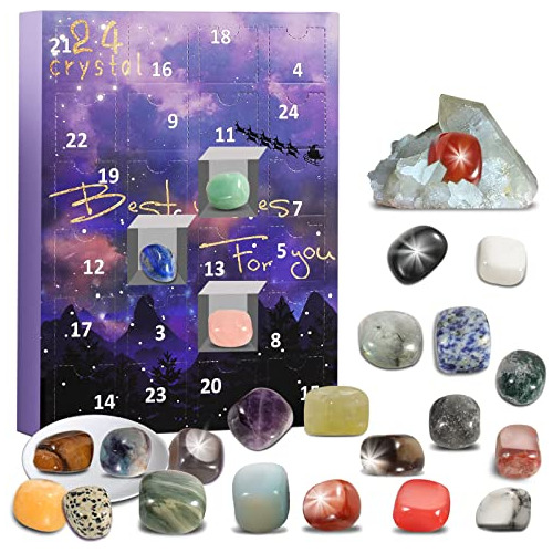 Advent Calendar 2023, 24 Days Natural Crystal Agate Sto...