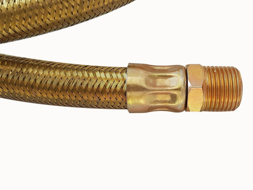Imagem 6 de 7 de Mangueira Flexível De Latão Para Gás 1,50m Fogão + Adaptador