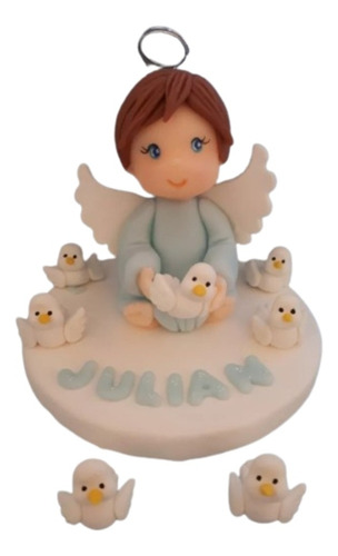 Adornos Torta Bautismo Angelitos Porcelana Fria