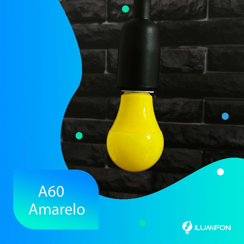 Kit 100 Lâmpada Led Bulbo A60 7w Colorida Decorativa E27
