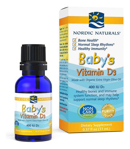 Nordic Naturals Vitamina D3 400 Iu Bebes Gotas 11 Ml Sabor Sin Sabor