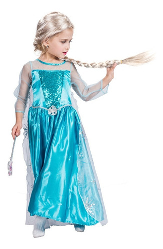 Vestido De Cosplay Princesa De Nieve Hielo Elsa For Niñas