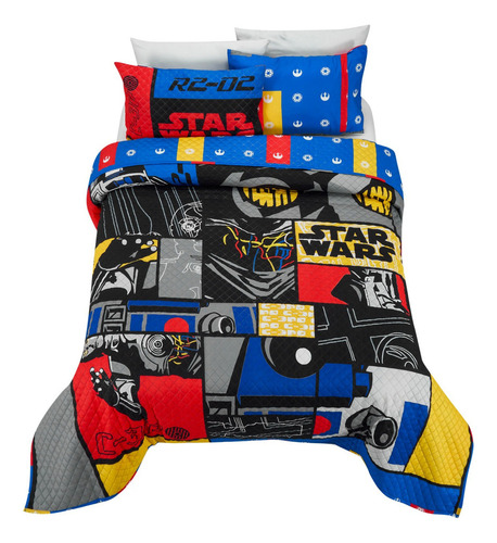 Edrecolcha Matrimonial Star Wars Bloques - Providencia Color Negro