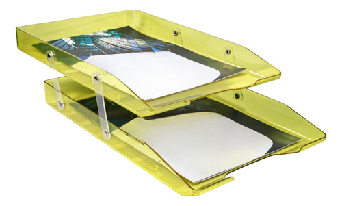 Organizador De Papel/documentos 2 Compartimentos A4 Sulfite