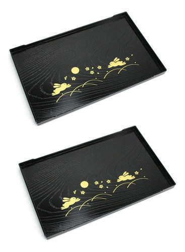 Japanbargain 2940, Conjunto De 2 Bandejas Para Servir De Té