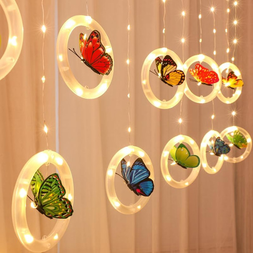Cortina Sdourmable Butterfly String Light 3m 50led Usb Fairy