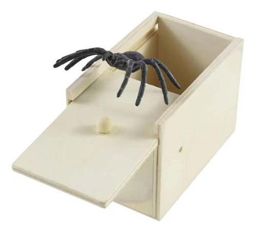 Decoración De Halloween, Araña De Simulación, Caja De Madera