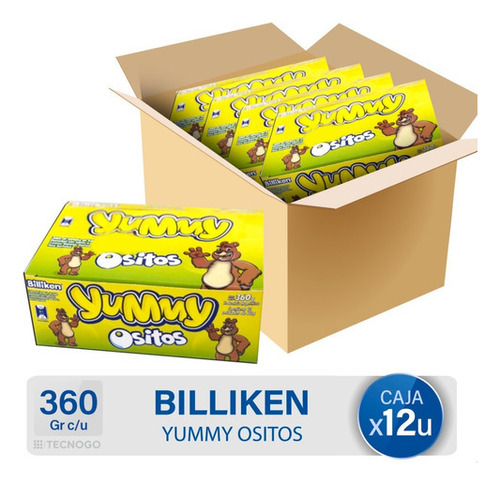 Caja Gomitas Yummy Ositos Billiken Libre Gluten Sin Tacc