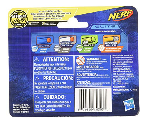Recambio Nerf Darts Elite Blasters, Paquete De 30 Unidades,
