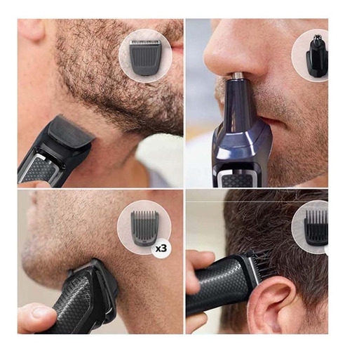 Imagen 4 de 7 de Cortabarba Multigroom Philips Mg3730 Recargable 8en1