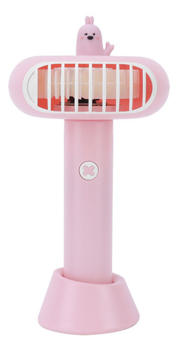 Ventilador Portátil Rosa Con Cuello Usb, Mini Escritorio Ple