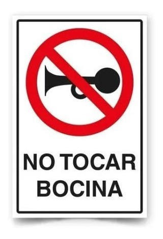 Señalética No Tocar Bocina 30x20c  Pvc Rígido Con Adhesivo