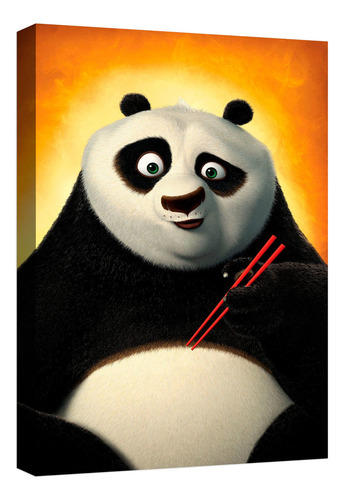Cuadro Decorativo Canvas Moderno Kun Fu Panda Color Kun Fu Panda 3 Armazón Natural