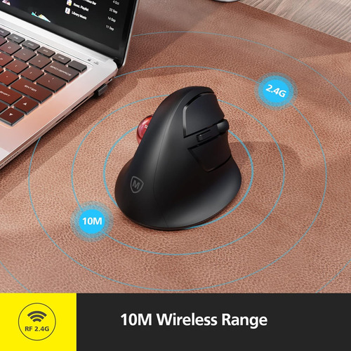 Ratón Vertical, Micropack, Inalámbrico, Con Trackball