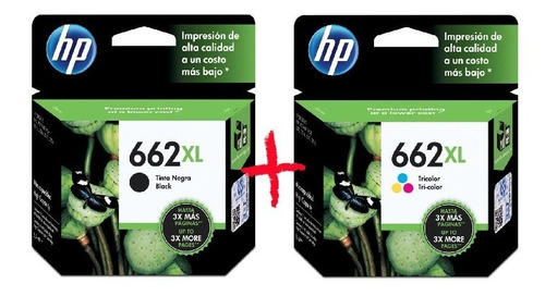 Cartuchos Hp 662xl Negro + Color Combo Original P 2515 3515