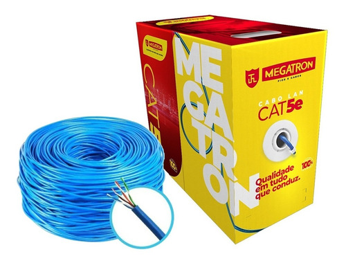 Caixa Cabo De Rede Megatron Cat5e 305m 100% Cobre Anatel