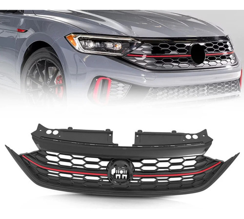 Grade Dianteira Para Jetta Gli 2023 2025 Friso Vermelho