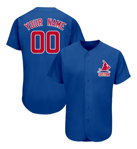 Camisa De Beisebol Impressa Personalizada Da Equipe Azul