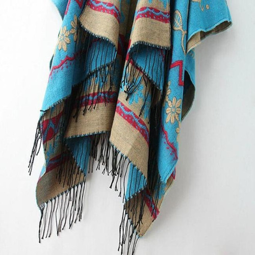 Lenço De Xale Feminino De Malha De Caxemira Poncho Capes Xal