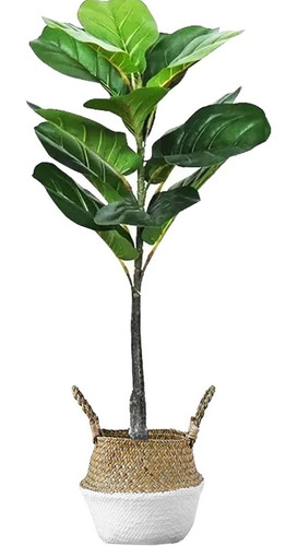 Imagen 1 de 10 de Ficus Artificial Planta Alta Interiores Con Maceta 74 Cm